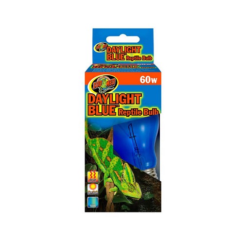 Zoo Med’s Daylight Blue™ Reptile Bulb is made of a true blue glass (not painted or coated) for better heat transfer. Economical daytime heat source provides beneficial UVA rays for the psychological health of reptile and amphibian species. Bright, attractive light output accentuates your animal’s natural colors for maximum viewing pleasure. European quality for long burn life.