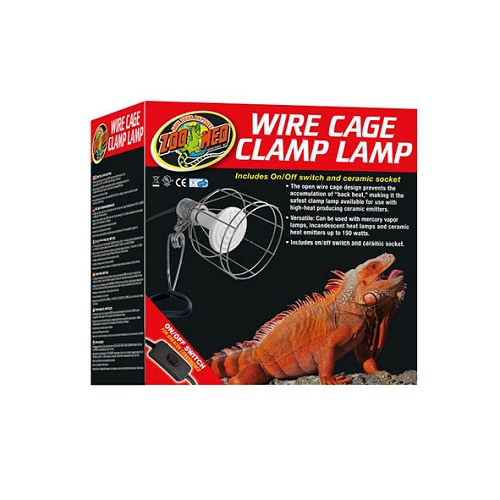 This ceramic base Clamp Lamp fixture is ideal for use with all types of incandescent lamps or Ceramic Heat Emitters. This Clamp Lamp fixture has a heat-resistant porcelain socket that handles up to 150 watts. The wire guard is safer than an aluminum reflector because it prevents unnecessary heat build up and possible hand burns. The only Zoo Med Clamp Lamp fixture that is U.L. approved when used in conjunction with Zoo Med’s Ceramic Heat Emitter.