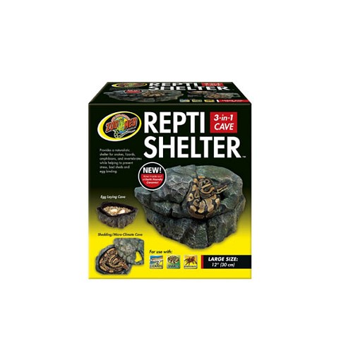 This 3-in-1 cave can be filled with Terrarium Moss or Eco Earth to provide a humid micro-climate for shedding, hiding, or egg laying. Durable ceramic construction means that it can easily be washed and sterilized, and the removable lid makes it easy to check on your animal or remove eggs. Available in three sizes to accommodate many popular reptile species.

- Now made of eco-friendly ceramic!