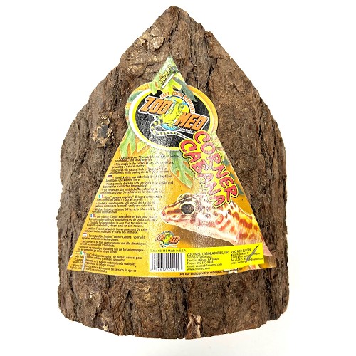 A natural wood Corner Cabana for all reptiles, amphibians, and animals. Fits snugly in the corner of any size terrarium, providing a natural shelter. Improves the natural look of your terrarium environment while easing stress in your animals.