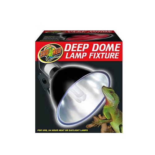 The Deep Dome Lamp Fixture features an extra long reflector dome that extends beyond the face of the lamp, preventing the lamp from sticking out. It is perfect for use with Zoo Med’s PowerSun® UV lamps and ReptiSun® UVB Compact Fluorescent Lamps. The highly polished aluminum inside the dome greatly increases UVB & UVA output.

Ideal for use with the:

PowerSun® UV Lamps.
ReptiSun® 5.0 & 10.0 Compact Fluorescent Lamps.