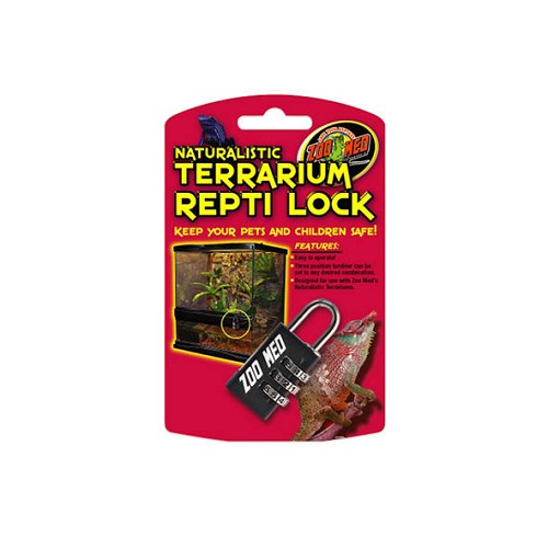 Keep your pets and children safe with the Repti Lock terrarium lock.

- Easy to operate.
- 3 position tumbler can be set to any desired combination.
- Designed for use with all Naturalistic Terrariums.