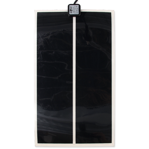 Supports natural behavior, activity and metabolism.
Optimized heating technology ensures even distribution of heat and low power consumption.
Easy to install thanks to the self-adhesive layer.

Suitable for terrarium and other animals.
The heating mat is always placed on the outer part of the glass (base of terrarium or side wall).
When placing on the outer glass of the terrarium base, use four rubber pads (the heating mat must not touch flammable materials). The heating mat heats the terrarium glass and thereby increases the temperature of the terrarium substrate.

Warning:
The heating mat must only be stuck from the outside of the terrarium.
The heating mat must not touch any flammable materials.
The heating area should be less than 1/3 of the terrarium area.
Do not bend or cut.
Do not immerse in liquid.