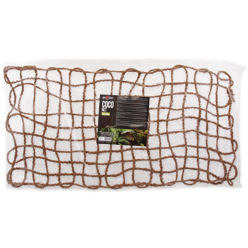 Natural terrarium decoration

Ideal for decorating the walls of terrariums

Made of natural coconut fibers

Increases the area for reptile movement in the terrarium

Ideal base for plant root system

COCO NET is a net of natural coconut fibers. Very decorative object, which will provide animals with a large area for movement and climbing in the terrarium. The net is flexibible, easy to install (vertically horizontally) and has decorative features. It is ideal for plant attachment (tillandsia, bromelia and orchid) and other, mostly climbing plants.