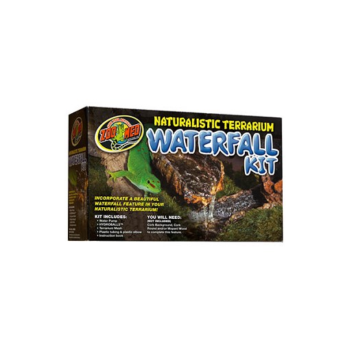 Take your terrarium to the next level with Zoo Med’s Naturalistic Terrarium™ Waterfall Kit! Incorporate a beautiful waterfall feature in your Naturalistic Terrarium™! The included instruction booklet provides helpful ideas on setting up this water feature and incorporating beautiful plants and other decorations.Includes:

- Water Pump
- HydroBalls™
- Naturalistic Terrarium Substrate Mesh
- Plastic tubing & Plastic Elbow